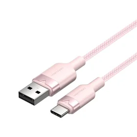 USB 2.0 A į USB-C 3A laidas Vention CTNPH 2M (rožinis)
