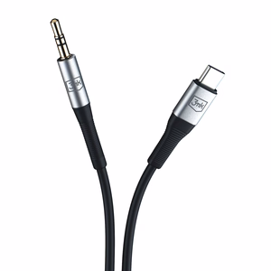 Audio kabelis 3mk USB-C to 3,5mm 1.0m juodas