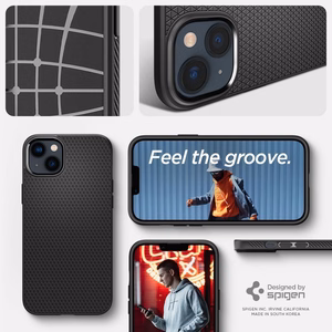 Spigen Liquid Air dėklas iPhone 14 – matinis juodas