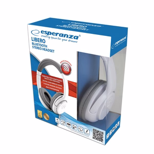 Esperanza Libero belaidės ausinės ant galvos muzikai Bluetooth pilkos, baltos
