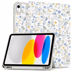Tech-Protect SC Pen dėklas iPad 10.9" 2022 (10-os kartos) / 11" 2025 (11-os kartos) - ramunės su lapais