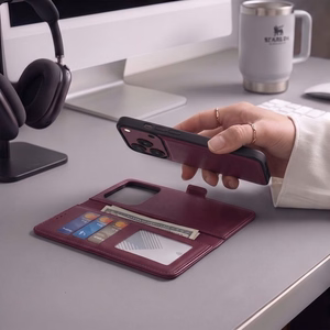 Tech-Protect Wallet MagSafe dėklas, skirtas iPhone 17 Pro Max / 18 Pro Max – bordo