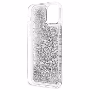 Guess GUHCP12LLG4GSI iPhone 12 Pro Max 6.7" sidabrinis/sidabrinis kietas dėklas 4G Didelis Skystas Blizgesys