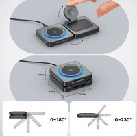 "Blavec" indukcinis įkroviklis BQI-04 Qi 15W magnetinis "Magsafe 3 in 1 UniCharge" (BQI04-QIMB), juodas