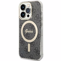 Guess IML 4G magnetinis dėklas telefonui iPhone 15 Pro - juodas
