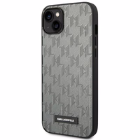 Karl Lagerfeld KLHCP14SSAKLHPG iPhone 14 6.1 "kietas dėklas pilkas / pilkas Saffiano Mono Metalinis Logotipas