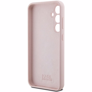 Karl Lagerfeld silikoninis Choupette Metal Pin dėklas telefonui Samsung Galaxy S23 FE - rožinis