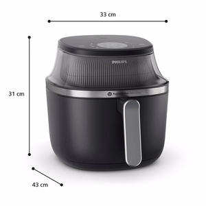 Philips 3000 series NA331/00 gruzdintuvė Vienas 6,2 L Autonominės 1700 W Karšto oro gruzdintuvė Juoda, Sidabras