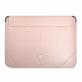 Guess Saffiano Triangle Logo dėklas 16" nešiojamam kompiuteriui - rožinis