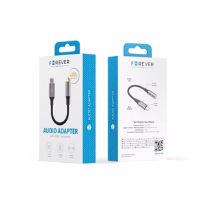 Forever adapteris AJC-01 garso lizdas 3,5 mm - USB-C juodas