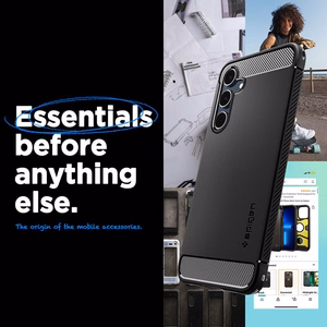 Spigen Rugged Armor dėklas, skirtas Samsung Galaxy A55 5G, matinis juodas