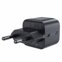 Acefast A77 Mini PD 30W GaN USB-C sieninis įkroviklis - juodas