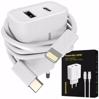 Spacecase USB įkroviklis PowerSet Charger 20W with Lightning PS20W-11