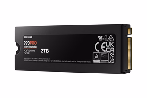 SSD Samsung 990 PRO su radiatoriu 2TB M.2 PCIe NVMe MLC rašymo greitis 6900 MB/s skaitymo greitis 7450 MB/s 2,3mm TBW 1200 TB MTBF 1500000 h MZ-V9P2T0CW