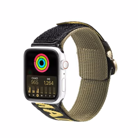 Dux Ducis dirželis (lauko versija) Apple Watch Ultra dirželis, SE, 9, 8, 7, 6, 5, 4, 3, 2, 1 (49, 45, 44, 42 mm) nailoninė apyrankė geltona