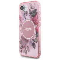Guess IML Flowers Magnetinis dėklas telefonui iPhone 16e - rožinis