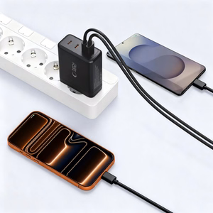 "Tech-Protect NC140W-GAN" 4 prievadų 140 W sieninis įkroviklis - juodas