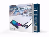 Gembird DVD-USB-031-BW Išorinis USB DVD įrenginys, juodai baltas