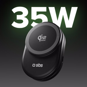 SBS Qi2.2 25W indukcinė 3-in-1 sulankstoma įkrovimo stotelė su MFI sertifikatu - juoda