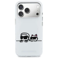 Karl Lagerfeld IML Karl & Choupette Peekaboo Logo MagSafe Case for iPhone 17 Pro Max - White