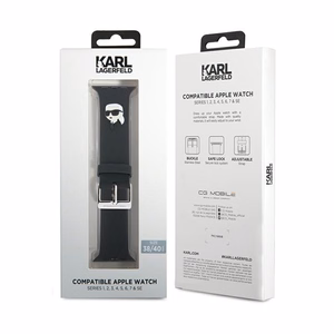 Karl Lagerfeld 3D Rubber Karl Head dirželis juodas skirtas Apple Watch 38/40/41mm