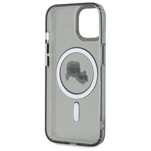 Karl Lagerfeld KLHMP15SHLSKCK iPhone 15 6.1" juodas kietasis dėklas IML Metal Karl & Choupette Head Magnetinis (MagSafe)