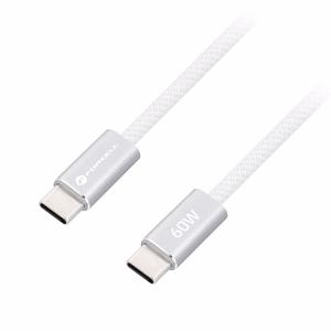 Laidas USB C į USB C Forcell F-Energy QC4.0 PD 3A 60W Cafule Flat 1,2 m CCFN23 baltas