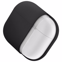 Uniq Nexo AirPods 4 + ausų kabliukų silikoninis dėklas - juodas