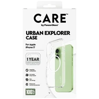 CARE by PanzerGlass Flagship Urban Explorer dėklas telefonui su baltu magnetiniu MagSafe, skirtas iPhone 17 – skaidrus