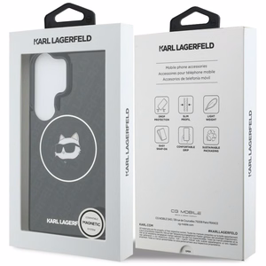 Karl Lagerfeld dėklas IML Repeated Choupette MagSafe skirtas Samsung Galaxy S26 Ultra juodas