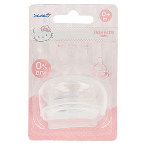 Hello Kitty silikoniniai buteliuko žindukai, nuo 0 mėn., 2 vnt.