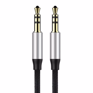 Baseus Yiven 3,5 mm mini jack AUX audio kabelis, 1 m, juoda/sidabrinė