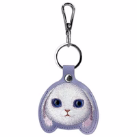 Nimmy Big Eyed Pet 2.0 Triušis 3-in-1 Dėklas telefonui + Piniginė + Sekimo įrenginio dėklas - violetinis (m)