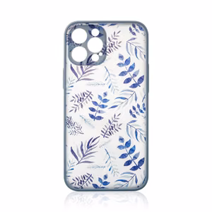 Design Case для iPhone 12 Pro Max цветочный чехол тёмно-синий