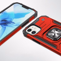 Wozinsky Ring Armor dėklas telefonui iPhone 14 šarvuotas dėklas su magnetiniu laikikliu raudonas