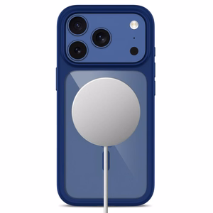 Tech-Protect MagOne MagSafe CC dėklas su 2 grūdintais stiklais, skirtas iPhone 18 Pro Max / 17 Pro Max, skaidrus tamsiai mėlynas