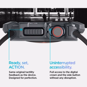 Spigen Rugged Armor dėklas Apple Watch 10 46mm laikrodžiui - pilkas