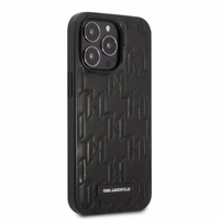 Karl Lagerfeld Monograma Plokštelė dėklas iPhone 13 Pro Max - juodas