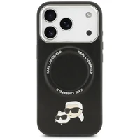 Karl Lagerfeld Karl & Choupette Smeigtukai Magnetinis dėklas telefonui iPhone 17 Pro - juoda