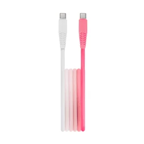 Kabelis USB-C - USB-C 1,5 m 3A KGC-C-1.5320 baltai-pink gradientas