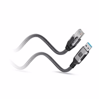 Techly ICOC U3A-RJ45-010 tinklo kabelis Juoda, Sidabras 1 m Cat6 F/UTP (FTP)