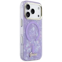 Guess IML Shell Script Metal MagSafe Case for iPhone 17 Pro Max - Purple