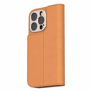Moshi Overture MagSafe dėklas, skirtas iPhone 16 Pro, su nuimama veganiškos odos pinigine, „Caramel Brown“ spalvos