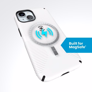 Speck Candyshell Grip MagSafe - iPhone 17e / 16e / 15 / 14 / 13 dėklas (baltas / juodas)