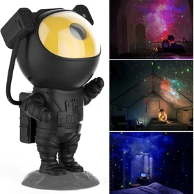 LED 3D galaktikų ir žvaigždžių projektorius Reach Astronaut, juodas