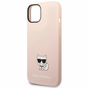Karl Lagerfeld KLHCP14MSLCTPI iPhone 14 Plus 6.7 "kietas dėklas šviesiai rožinis / šviesiai rožinis Silikoninis Choupette Kūnas
