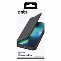 SBS Knygutės tipo dėklas skirtas iPhone 14 Pro Juodas