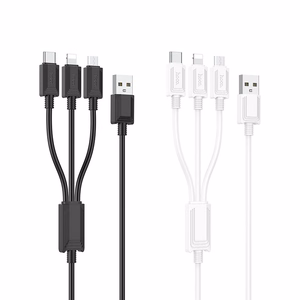 Laidas 3in1 USB A į Lightning / Micro USB / USB C Hoco 2A X74 1 m juodas