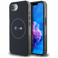 BMW IML Metalinis baltas apskritimas MagSafe iPhone 16e dėklas - juodas