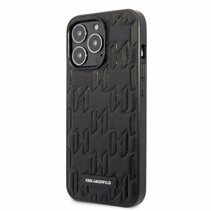 Karl Lagerfeld KLHCP13LMNMP1K iPhone 13 Pro / 13 6.1" dėklas telefonui (m) juodas / juodas Monogramos plokštelė